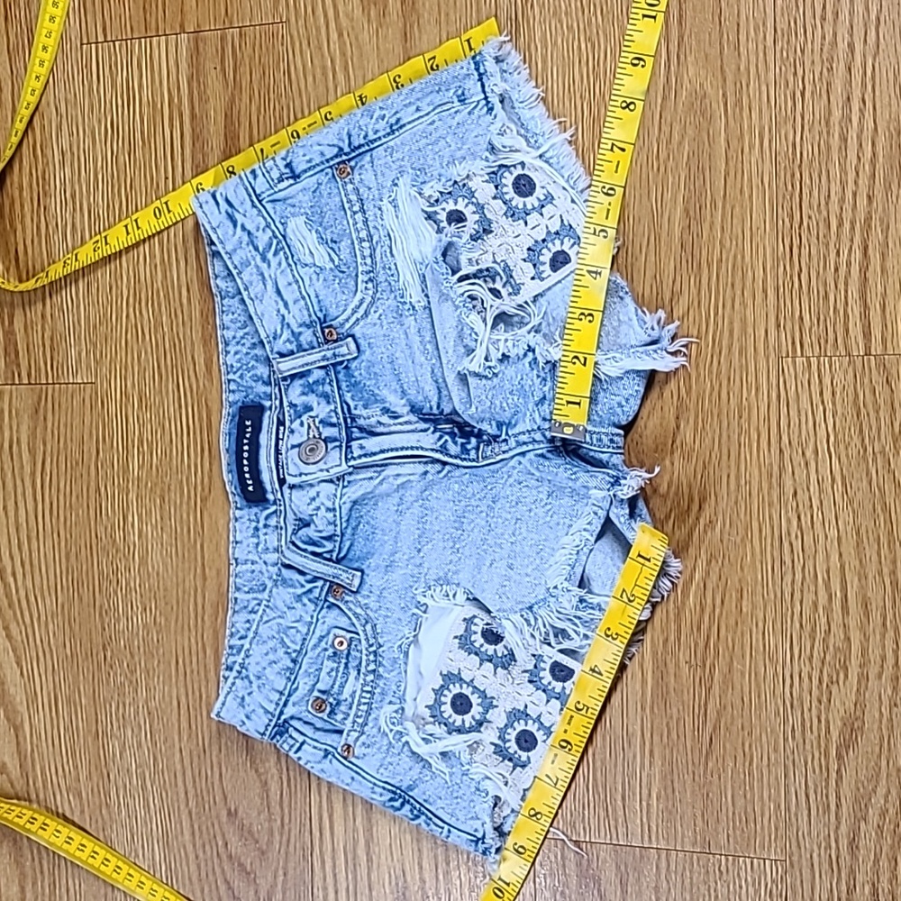 AEROPOSTALE 00x2 VINTAGE LOW RISE SHORTY PRE-OWNED CUTOFF GIRLS WOMENS SHORTS